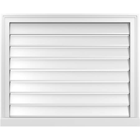 Ekena Millwork Vertical Surface Mount PVC Gable Vent: Functional, w/ 2"W x 2"P Brickmould Sill Frame, 32"W x 26"H GVPVE32X2603SF